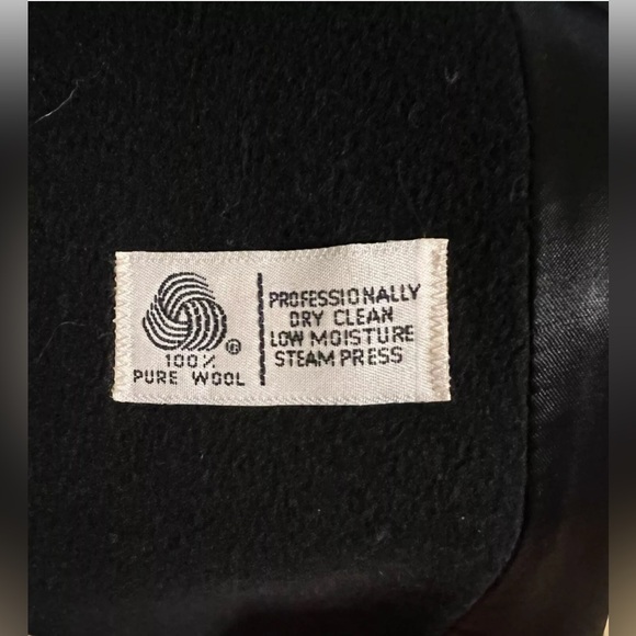 Vintage Talbots Wool Double Breasted Black Overcoat Size 10 Winter Coat - Picture 8 of 11